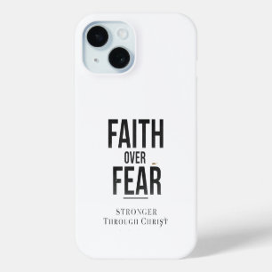 Para iPhone 15 Funda de teléfono cristiana Faith Over Fear – Insp