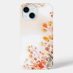 Para iPhone 15 Funda de teléfono de acuarela de hojas de otoño