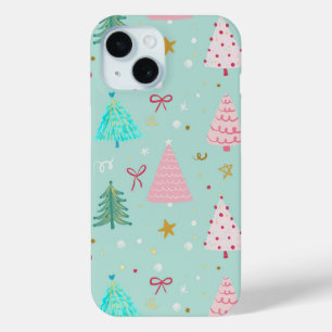 Para iPhone 15 Funda de teléfono de árbol de Navidad festivo
