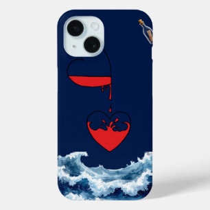 Para iPhone 15 Funda de teléfono de arte abstracto Océano de Amor