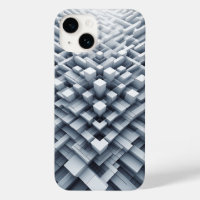 Funda de teléfono de bloque geométrico blanco 3D A