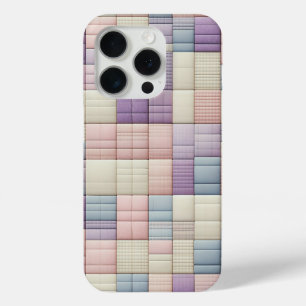 Para iPhone 15 Pro Funda de teléfono de bloque geométrico pastel suav