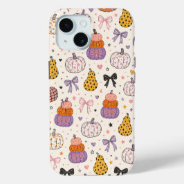 Para iPhone 15 Funda de teléfono de calabaza linda de otoño
