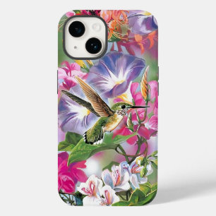 Funda Para iPhone 14 De Case-Mate Funda de teléfono de colibrí pintado: rosa púrpura