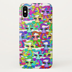 Para iPhone X Funda de teléfono de dragón colorido de dibujos an