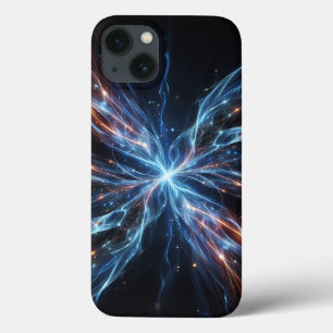 Para iPhone 13 Funda de teléfono de energía cósmica azul y naranj