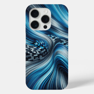 Para iPhone 15 Pro Funda de teléfono de flujo cibernético azul eléctr