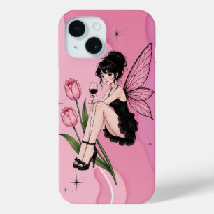 Para iPhone 15 Funda de teléfono de hada gótica pastel y tulipane