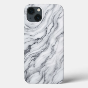 Para iPhone 13 Funda de teléfono de mármol blanco y gris elegante