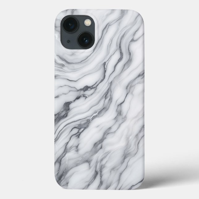 Case-Mate Para iPhone Funda de teléfono de mármol blanco y gris elegante (Reverso)
