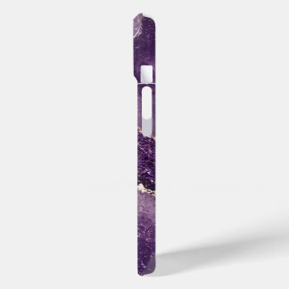 Para iPhone 15 Funda de teléfono de mármol con purpurina púrpura