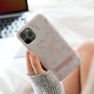Para iPhone 11 Pro Funda de teléfono de mármol dorado rosa moderno