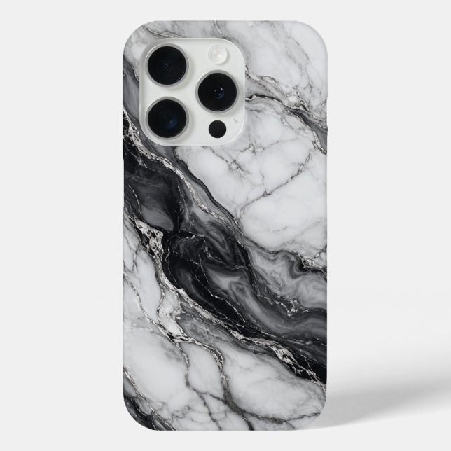 Case-Mate Para iPhone Funda de teléfono de mármol negro y blanco de lujo (Reverso )