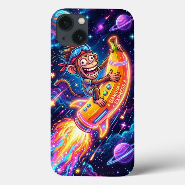 Case-Mate Para iPhone Funda de teléfono de mono montando un cohete de ba (Reverso)