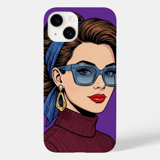 Case-Mate Para iPhone Funda de teléfono de mujer con arte pop retro (Reverso )