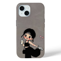 Funda de teléfono de niña de dibujos animados lind
