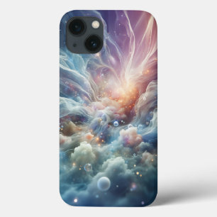 Para iPhone 13 Funda de teléfono de nube y burbuja etérea Pastel 