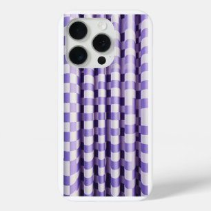 Para iPhone 15 Pro Funda de teléfono de onda 3D morada y blanca moder