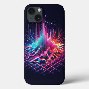 Para iPhone 13 Funda de teléfono de onda de sonido digital Cyberp
