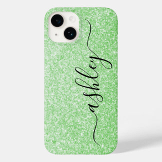 Funda Para iPhone 14 De Case-Mate Funda de teléfono de purpurina verde de lujo con n