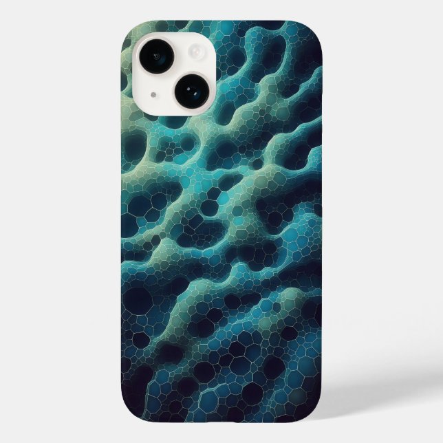 Case-Mate Para iPhone Funda de teléfono de rejilla celular azul abstract (Reverso )
