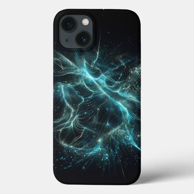 Case-Mate Para iPhone Funda de teléfono de rejilla digital turquesa eléc (Reverso)
