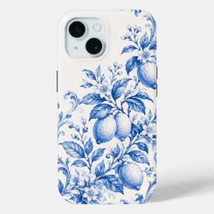 Para iPhone 15 Funda de teléfono de toile de limón mediterráneo a