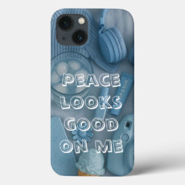 Para iPhone 13 Funda de teléfono estética azul moderna