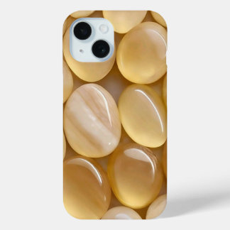 Para iPhone 15 Funda de teléfono estética con cristales de ámbar 