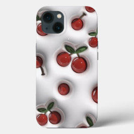 Para iPhone 13 Funda de teléfono estética de cereza linda