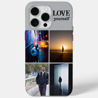 Para iPhone 15 Pro Max Funda de teléfono estética de collage de 4 fotos p
