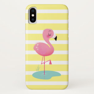 Para iPhone X Funda de teléfono Flamingo & Rayas