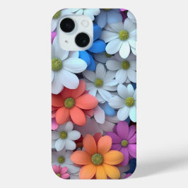 Para iPhone 15 Funda de teléfono floral con flores coloridas