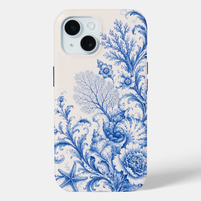 Case-Mate Para iPhone Funda de teléfono floral de conchas marinas coster (Reverso )