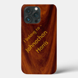 Para iPhone 13 Pro Funda de teléfono - Grano de madera con nombre