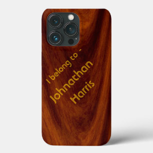 Para iPhone 13 Pro Funda de teléfono - Grano de madera con nombre