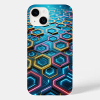 Funda de teléfono hexagonal futurista con luz - Ci