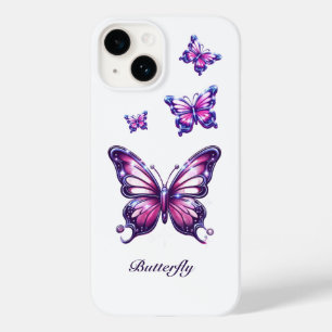 Funda Para iPhone 14 De Case-Mate Funda de teléfono mariposa cromada rosa Y2K