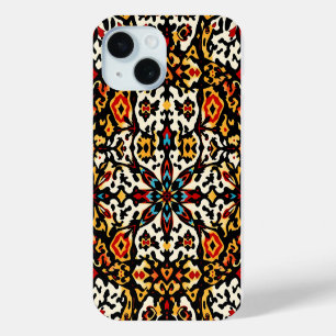 Para iPhone 15 Funda de teléfono medallón boho vibrante