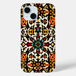 Para iPhone 15 Funda de teléfono medallón boho vibrante