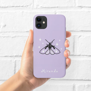 Para iPhone 11 Funda de teléfono morada de polilla bruja
