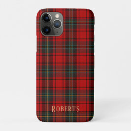 Para iPhone 11 Pro Funda de teléfono móvil de tartán escocés rojo per