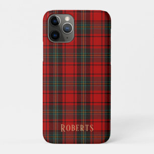 Para iPhone 11 Pro Funda de teléfono móvil de tartán escocés rojo per
