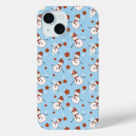Para iPhone 15 Funda de teléfono navideña de muñeco de nieve lind
