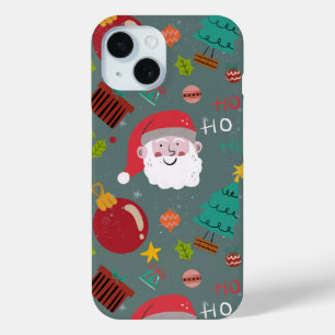 Para iPhone 15 Funda de teléfono navideña de Santa adorable
