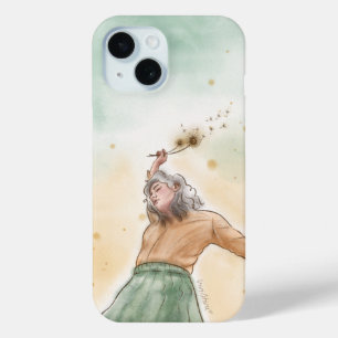 Para iPhone 15 Funda de teléfono Niña con Flor