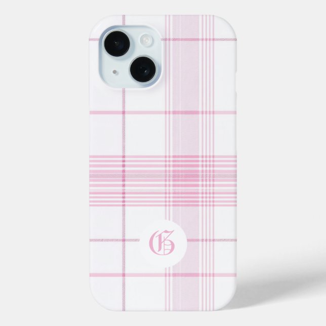 Case-Mate Para iPhone Funda de teléfono personalizable de cuadros rosado (Reverso )