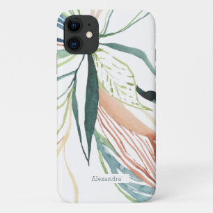 Para iPhone 11 Funda de teléfono personalizada con acuarela botán