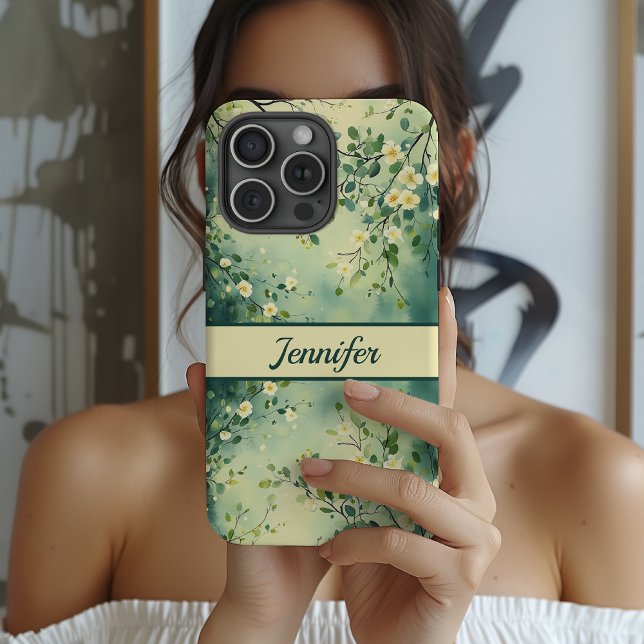Case-Mate Para iPhone Funda de teléfono personalizada con flores silvest (Custom Floral Phone Case Gift for Mom, Grandma, Teacher, Women, Bridesmaid Proposal Keepsake)