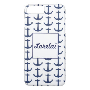 Para iPhone 8 Plus/7 Plus Funda de teléfono personalizada tema náutico ancla
